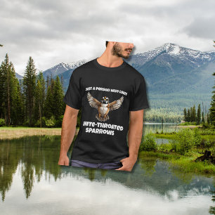 T-shirt Bruant à gorge blanche avec ailes ouvertes