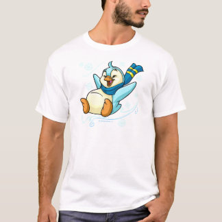 T-shirt Bruce bleu glissant à travers la glace