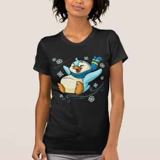 T-shirt Bruce bleu glissant à travers la glace