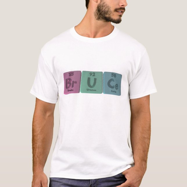 T-shirt Bruce en tant que cérium d'uranium de brome (Devant)