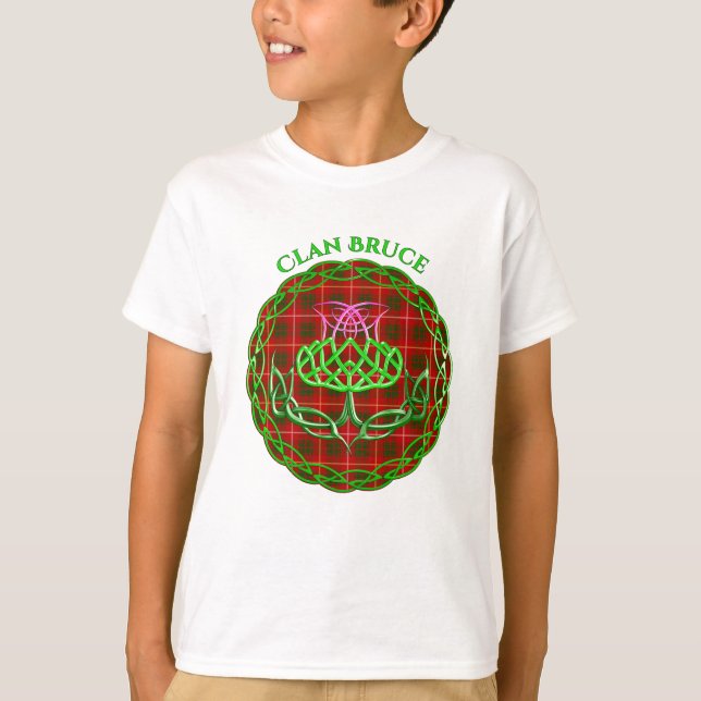 T-shirt Bruce Scottish Tartan Celtic Thistle (Devant)