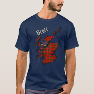 T-shirt Bruce Tartan Carte et insigne