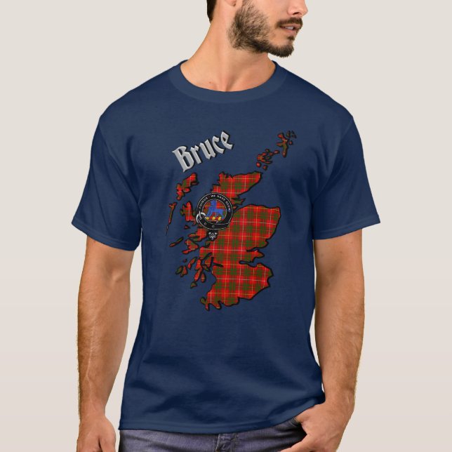 T-shirt Bruce Tartan Carte et insigne (Devant)