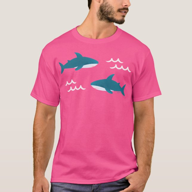T-shirt Brucieblahaj Ikea Shark Motif (Turquoise) (Devant)