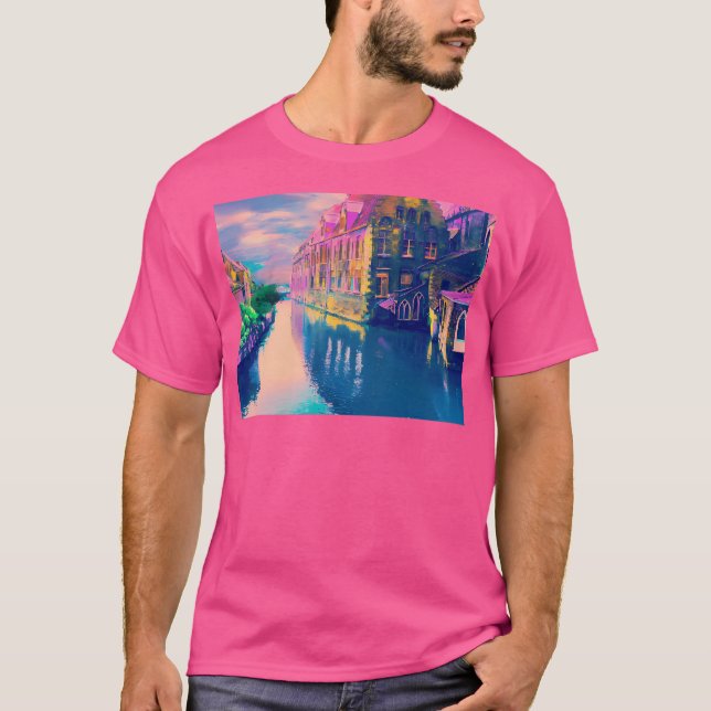 T-shirt Bruges 2 aquarelle (Devant)