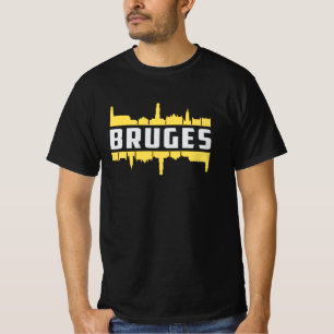 T-shirt Bruges Belgique Ville Skyline Ville Ville Ville Fu