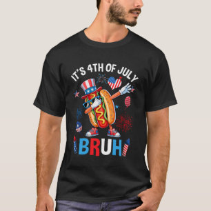 T-shirt Bruh 4 juillet garçons enfants Hotdog drôle quatri