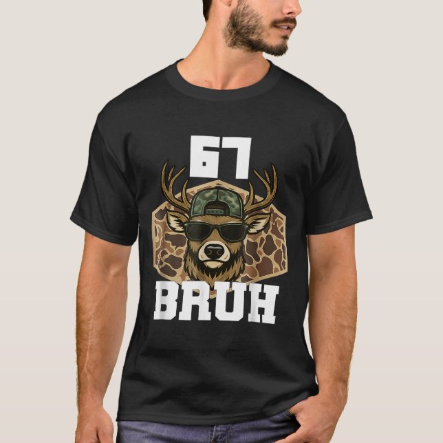T-shirt Bruh 67 Deer Funny Deer Hunting Camo Hat Youth Tee (Devant)