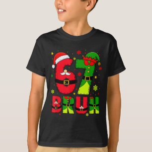 T-shirt Bruh 67 Six Seven 6 7 Mème de Noël Drôle Garçon Fi