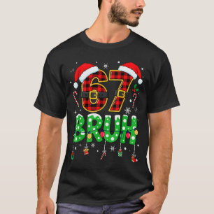T-shirt Bruh 67 Six Seven 6 7 Mème de Noël Drôle Garçon Fi