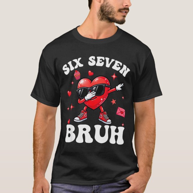 T-shirt Bruh 67 Six Seven Meme Dab Heart Boys Kids Valenti (Devant)