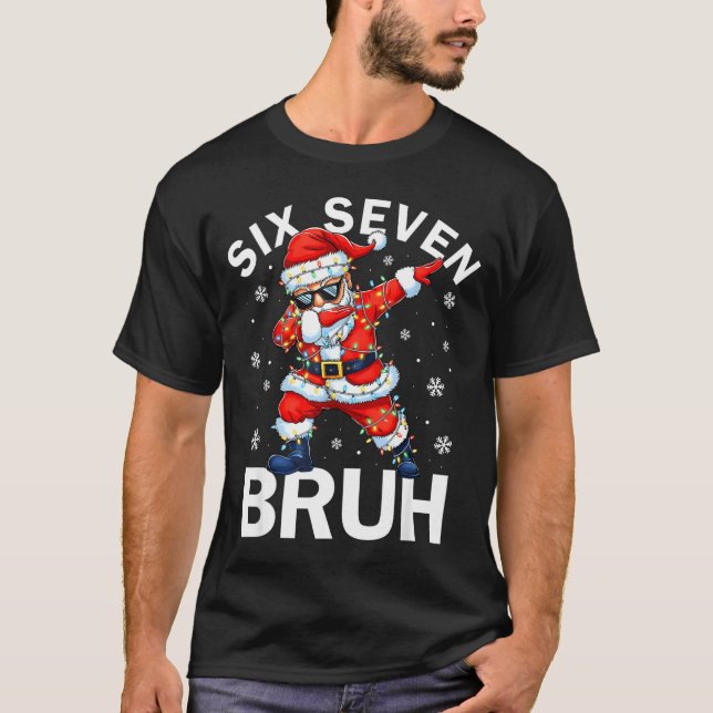 T-shirt Bruh 67 Six Seven Santa Dabbing Christmas Meme Boy (Devant)