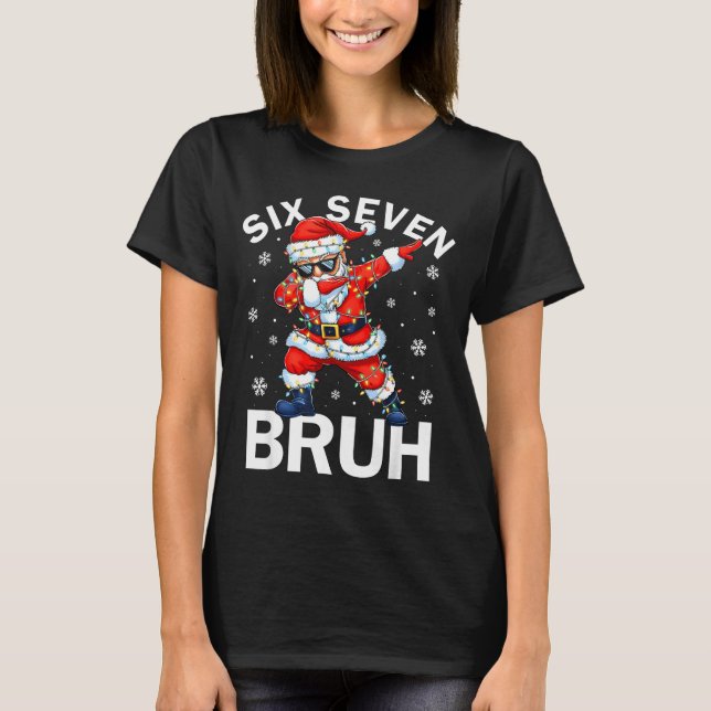 T-shirt Bruh 67 Six Seven Santa Dabbing Christmas Meme Boy (Devant)