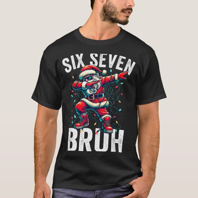 T-shirt Bruh 67 Six Seven Santa Dabbing Christmas Meme Boy (Devant)