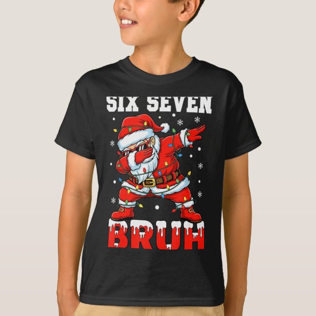 T-shirt Bruh 67 Six Seven Santa Dabbing Christmas Men Boys (Devant)