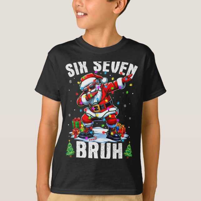 T-shirt Bruh 67 Six Seven Santa Dabbing Christmas Shirts B (Devant)