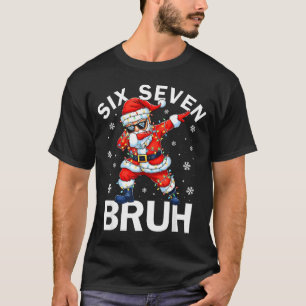 T-shirt Bruh 67 Six Seven Santa Dabbing Noël Mème Garçon