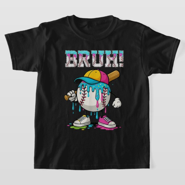 T-shirt Bruh Baseball Ice Cream Drie (Poser)