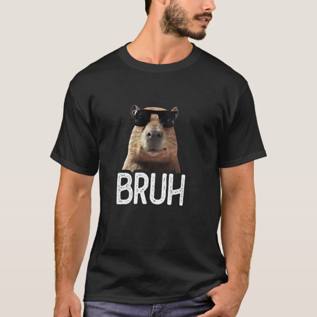 T-shirt Bruh Capybara Amusante Capybara Lover Mème (Devant)