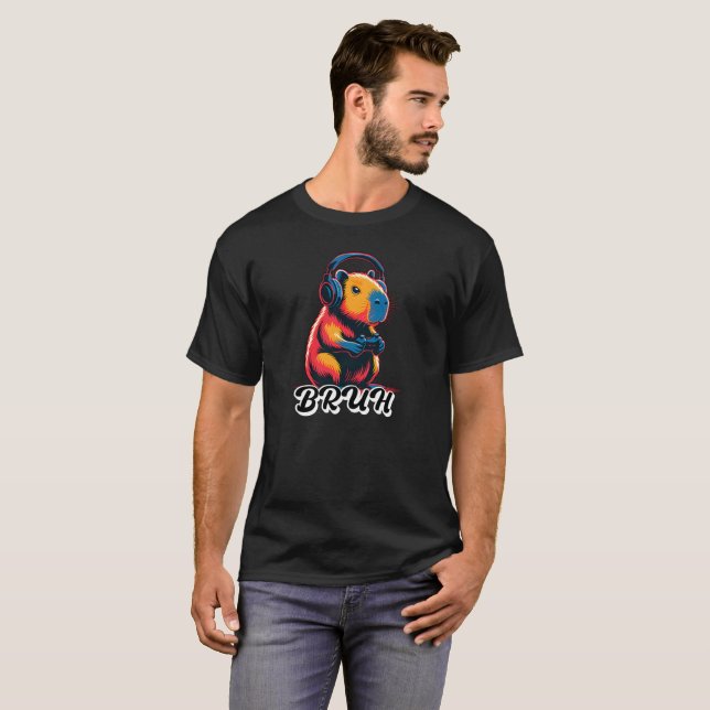 T-shirt Bruh Capybara Video Game for Gamers (Devant entier)