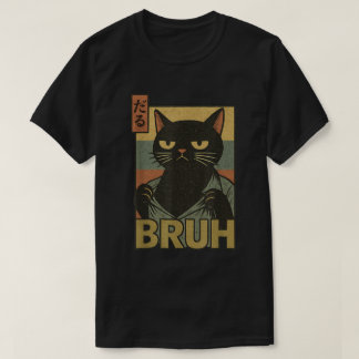 T-shirt Bruh Cat Meme Japanese Anime Aesthetic