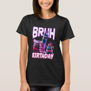 T-shirt Bruh C'Est Mon Anniversaire Llama Pinata Famille F