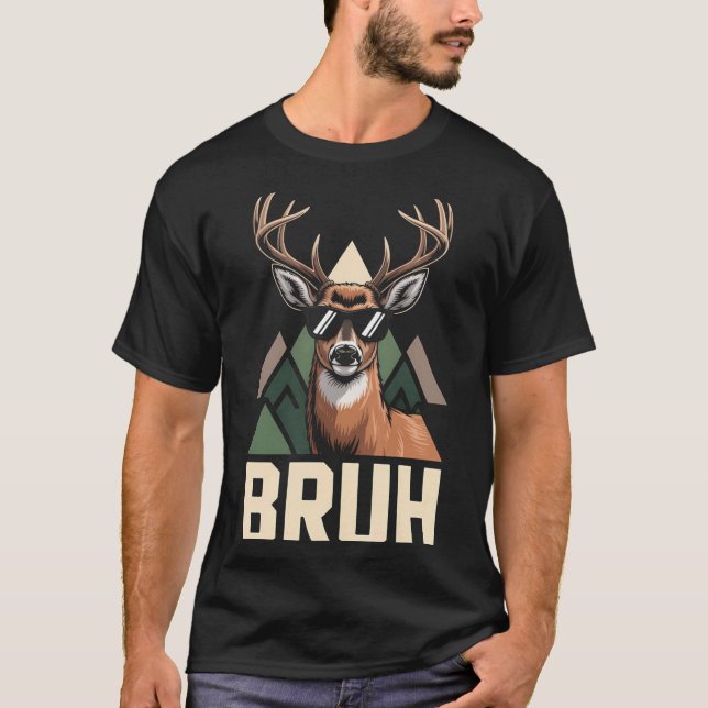 T-shirt Bruh Deer Funny Deer Hunting Camo Hat Youth Kids S (Devant)