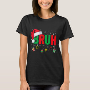 T-shirt Bruh drôle de Noël à carreaux rouges adolescents g
