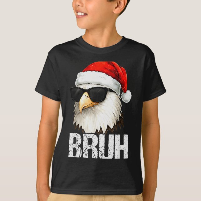 T-shirt Bruh Eagle Christmas Funny Xmas For Mens Boys  (Devant)