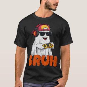 T-shirt Bruh Éffrayant Boo Halloween Costume Jeu Hommes