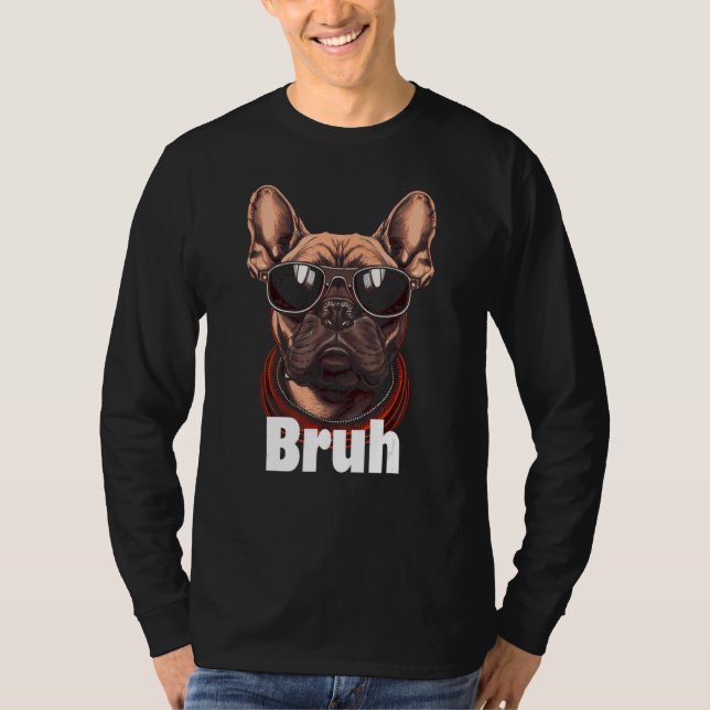 T-shirt Bruh English Bulldog Meme (Devant)