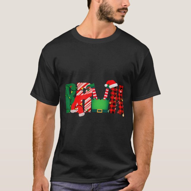 T-shirt Bruh Funny Christmas For Kids Boys Bruh Xmas Light (Devant)