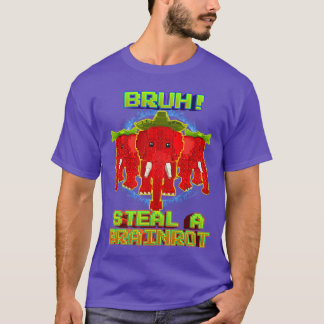 T-shirt Bruh Funny Strawberry Elephant Brainrot for Boys K