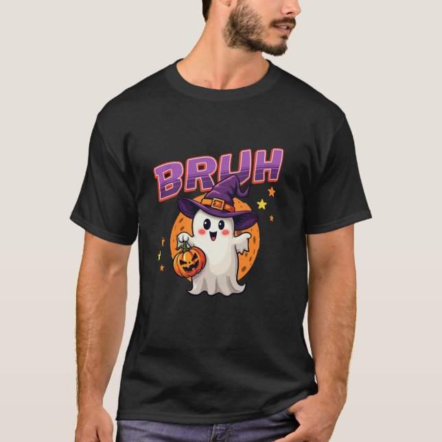 T-shirt Bruh Ghost Halloween Funny Ghost Costume sorcier C (Devant)