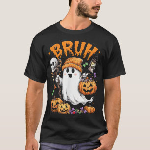 T-shirt Bruh Ghost Halloween Ghost Tricot Ou Treat Candy