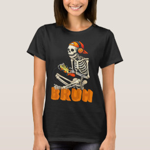 T-shirt Bruh Halloween squelette joueur vidéo de jeu garço