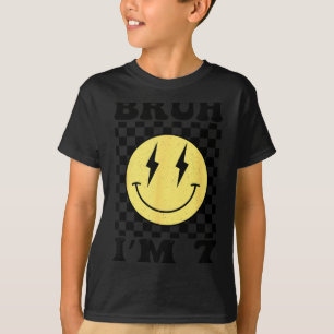 T-shirt Bruh Im 7 Sept Ans Anniversaire Sourire Visage 7èm