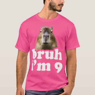 T-shirt Bruh J'Ai 9 Ans Capybara 9E Anniversaire Capybara
