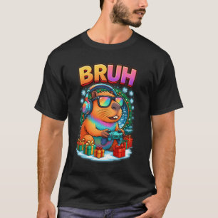 T-shirt Bruh Jeux Vidéo Garçons Capybara Jeux Joyeux Noël