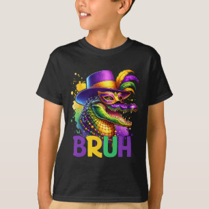 T-shirt Bruh Mardi Gras Adolescents Garçons Enfants Alliga