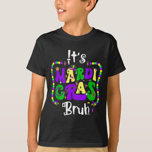 T-shirt Bruh Mardi Gras Teens Boys Kids Mardi Gras  (Devant)
