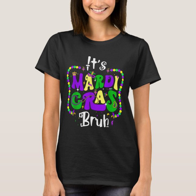 T-shirt Bruh Mardi Gras Teens Boys Kids Mardi Gras  (Devant)