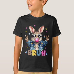 T-shirt Bruh Mème Pâques Jour Funny Bunny Oeufs Ados Garço