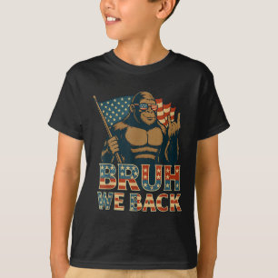 T-shirt Bruh On Retourne À L'école Drôle Bigfoot Drapeau A