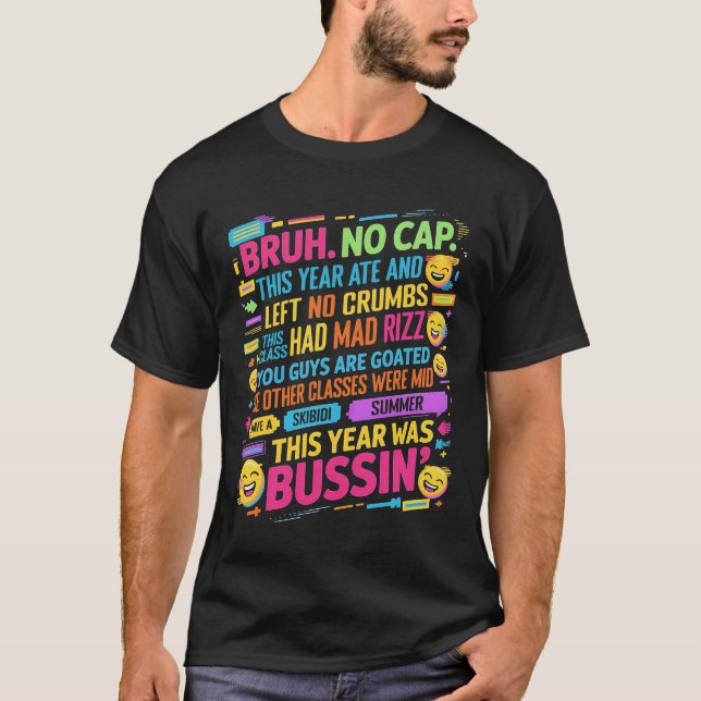 T-shirt Bruh Pas de Casquette Cette année Mat Gauche Pas d (Devant)