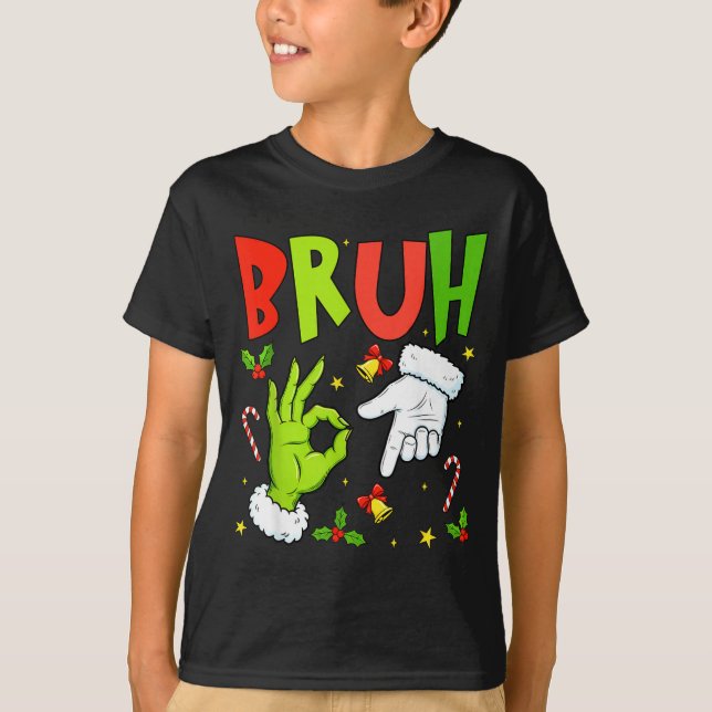 T-shirt Bruh Six Seven Meme Christmas 67 Bruh Christmas 6  (Devant)