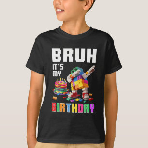 T-shirt Bruh Son Anniversaire Maître Constructeur Blocs