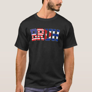 T-shirt Bruh USA Cuba Pays Drapeau Américaine Cubaine Fill