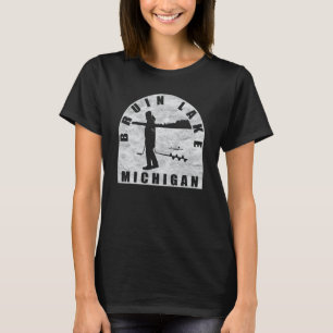 T-shirt Bruin Lake Ice Fishing Michigan