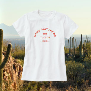 T-shirt Brûlé Orange Crest Famille Camping Voyage Femmes